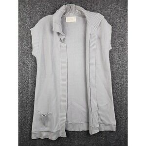 Sears Orlon Acrylic Sweater Vest Size 40 Gray Textured Knit Open Vintage 70s 80s